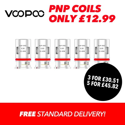 £12.99 • Buy Voopoo PnP Mesh Coil | Pack Of 5 | TPD | Vinci | Drag 