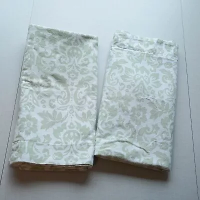 Restoration Hardware - Set Of 2 Pillow Cover Euro Green Ivory Damask 28X28  • $14