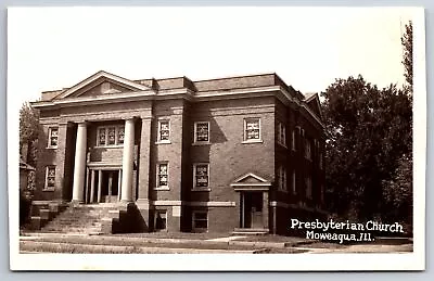 Moweaqua Illinois~Pillared Presbyterian Church~Close Up~Real Photo~1941 RPPC • $17