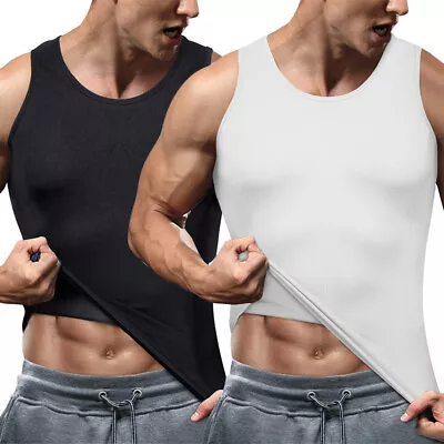 Men's Workout Tops Shaper Posture Corrector Vest Tummy Belly Fat Control Tank UK • £14.99