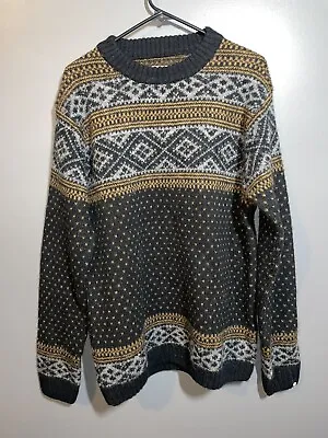 Icewear Icelandic Wool Heavy Fair Isle Pattern Sweater L Made In Iceland NWOT • $75