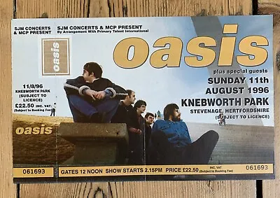 Unused Oasis Knebworth Ticket - Sunday 11th August 1996 • £250