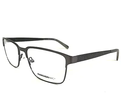 Marchon Eyeglasses Frames M-2002 033 Gunmetal Grey Square Full Rim 55-17-145 • $44.99