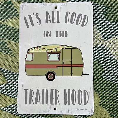 Vintage Travel Trailer Rv Camper Metal Sign Dye-Na-Mic-Art Airstream Can Ham ￼￼ • $14