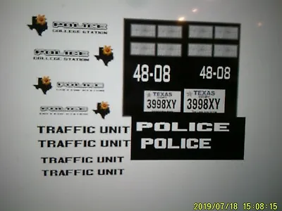 College Station Texas Police Motorcycle Decals 1:18 • $12.99