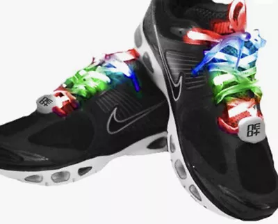 £3.79 • Buy Pair Of LED Light Up Shoe Laces Festivals Parties Raves Flash Disco Running Gift