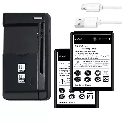 2x 3920mAh Li-ion Battery+Universal Charger+USB Cable F Verizon LG Lucid 3 VS876 • $37.77