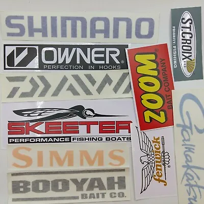$12.99 • Buy A Bunch Of Fishing Decals Wholesale  Lot Of 10 Stickers 