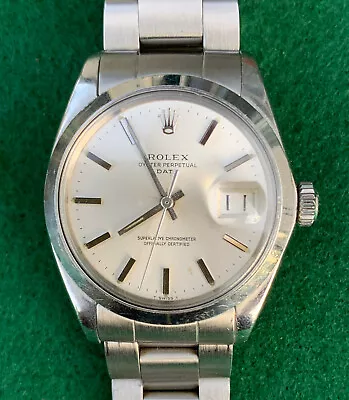 Rolex Oyster Perpetual Date  Ref. 1500 34mm Silver Dial • $1500