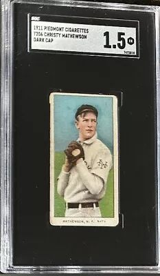 1911 T206 Piedmont Christy Mathewson SGC 1.5 Dark Cap 350/460 Factory 25 HOF • $1895