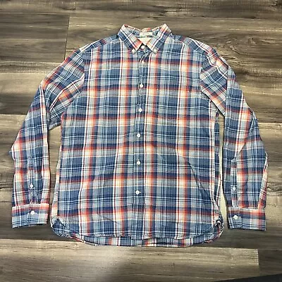 Logg Shirt Mens Medium Label Of Graded Goods Front Pocket Plaid Button Up • $10.52