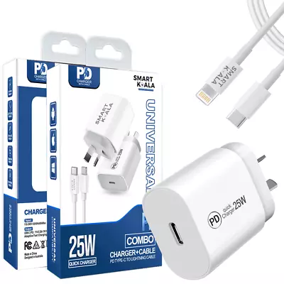 Smart Koala 25W Fast Charger Wall Plug USB Type C Power Adapter +1M IPhone Cable • $21.99