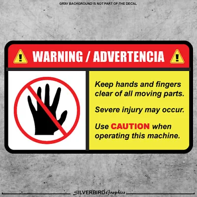 Warning Watch Your Hands And Fingers Sticker Decal Machine Safety Vinyl Caution  • $25.43