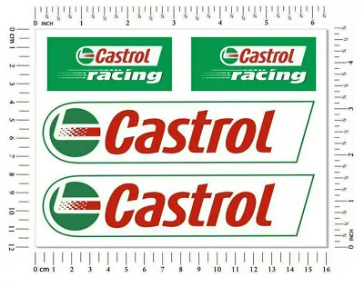 Castrol Oils Honda Racing Sponsor Motorcycle Car 4 Decals Laminated Sticker Set • £6.41