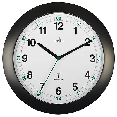 £27.50 • Buy Acctim Milan Wall Clock Radio Controlled 12 / 24 Hour Dial 25cm