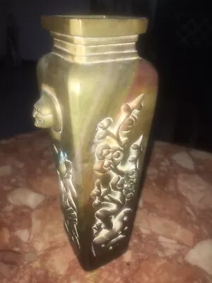 £95 • Buy Antique 4 Scenes Panel Chinese Solid Bronze Vase