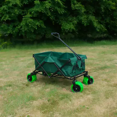 £66.95 • Buy Foldable Garden Trailer Collapsible Pull Trolley Wagon Transport Hand Cart