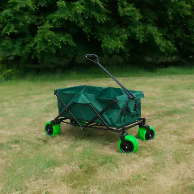 Foldable Garden Trailer Collapsible Pull Trolley Wagon Transport Hand Cart • £49.95