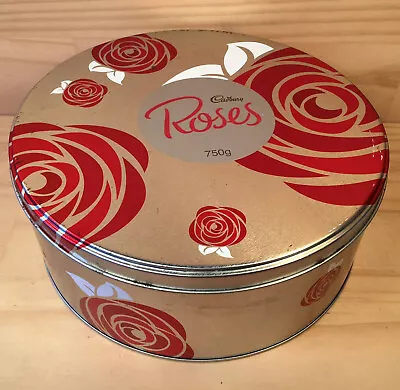 CADBURY ROSES  Silver Red  Beautiful Limited Edition Metal Chocolate Tin (2014) • $5.99