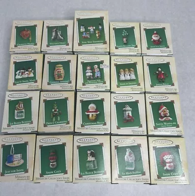 Lot Of 20 Hallmark Miniature Mini Ornaments ‘02 ‘03 ‘04 Christmas Santa Elf Bear • $19.99