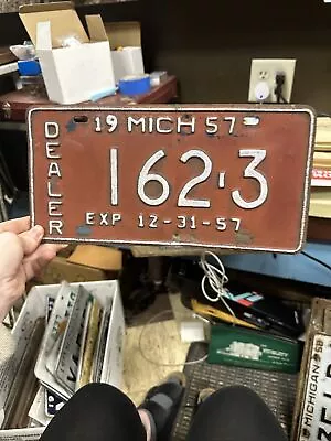 1957 Michigan Dealer License Plate162-3 Exp 12-31-57  • $55