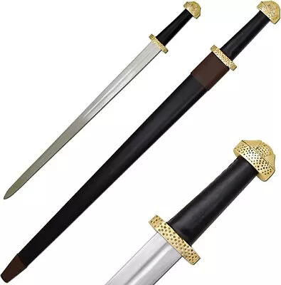 39” Norwegian Viking High Carbon Steel Full Tang Medieval Sword With Sheath • $98.99