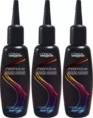 LOreal Chromative (3 X 70ml) Direct Hair Colour Semi-Permanent Peroxide Free • £24.99