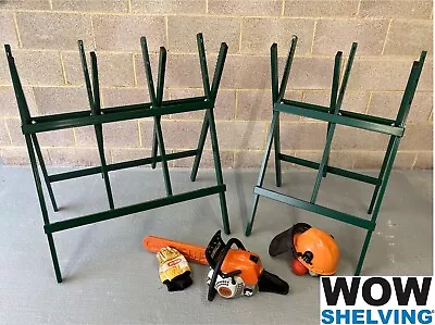 SAW HORSE WOOD LOG HOLDER  METAL FOR CHAINSAW CUTTING STAND Fully Welded Chop • £99