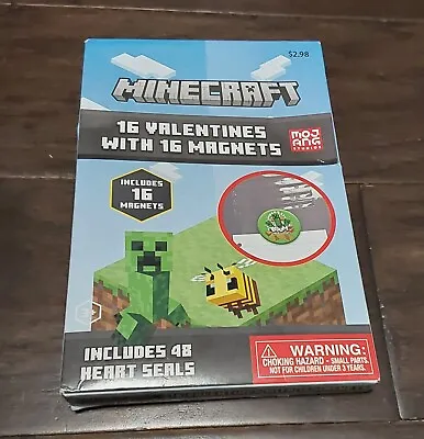 Minecraft 16 Valentines With 16 Magnets Includes 48 Heart Seals • $10