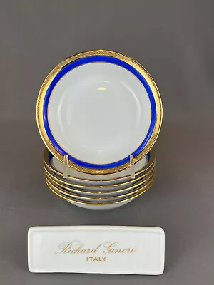 6 Richard Ginori PALERMO BLUE 6 ⅛  Fruit Dessert Sauce Bowls ~ Italy: MINT • $74.99