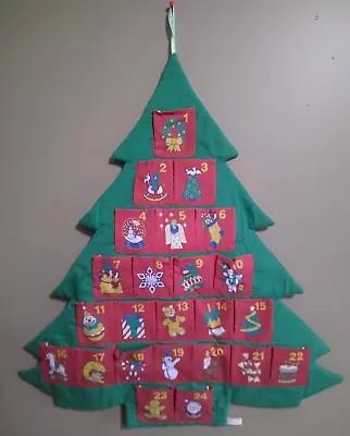 Vintage Avon Countdown To Christmas Fabric Tree Advent Calendar No Santa • $15