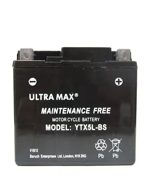 Ultramax Ttx5l-bs 12v 4ah 55 Cca For Motorcycle Motorbike Quad Bike Jet Ski • £17.99