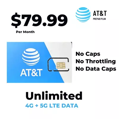 Business Enterprise Unlimited Data Plan Rental AT&T Sim Card 4G LTE 5G Hotspot • $71.99