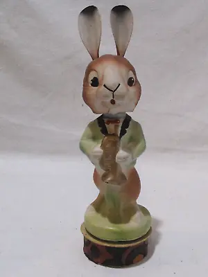 Vintage Bobblehead Paper Mache Easter Bunny Rabbit W/ Horn Candy Container • $75