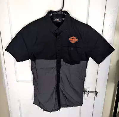 Harley-Davidson Motorclothes Colorblock Mechanics Shop Shirt Men Sm. Biker Gray • $30