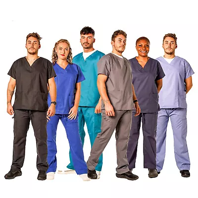 Men Women Medical Scrubs Uniform Set Hospital Workwear Scrubs For Nurses - UK • £18.99