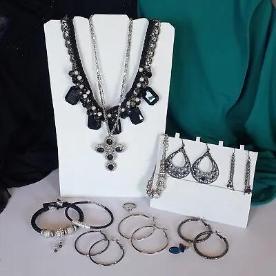 $19.99 • Buy Fashion Jewelry MIXED LOT 13pc BEADED STATEMENT NECKLACES Earrings BANGLES Ring