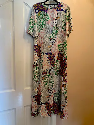 Zack 70s Style Boho Floral Dress Size 12 • £12