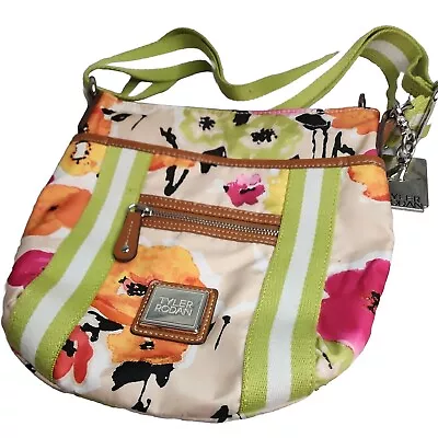 Tyler Rodan Bag Floral Fabric Adjustable Shoulder Strap Ext Zip Slip Pockets  • $19