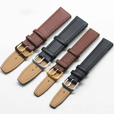 £2.03 • Buy Mens Women Brown Genuine Leather Watch Strap Band 12-22MM Replacement LOT