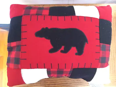 $12 • Buy New Vintage Targe Snow Bear Christmas Black-Red Checker: Throw Pillow New W/ Tag