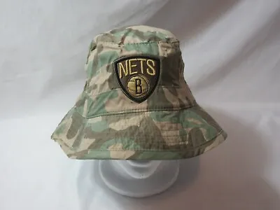 LOT OF 2 - NWT Mitchell & Ness BROOKLYN NETS Bucket Hat S/M Camo LIGHTWEIGHT • $23.46