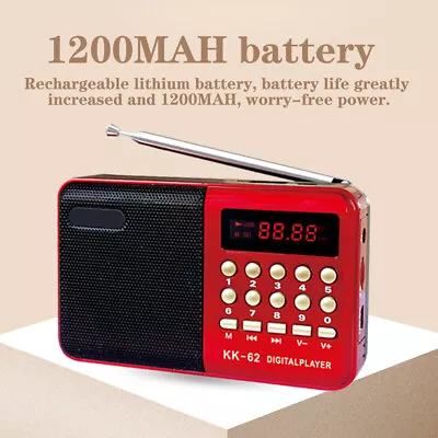 100pcs Mini Digital Portable Radio MP3 Music Player FM USB SD Card Speaker • $1063.14