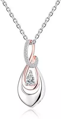 Memorial Urn Necklace For Ashes CZ Keepsake Infinity Pendant 925 Sterling Silver • $98.06