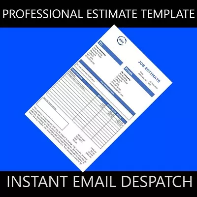 Professional Job Estimate Template Excel Format - Instant Email Despatch • £7.99