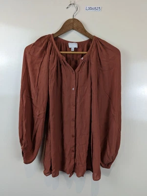 $24.95 • Buy Witchery Brown Peasant Button Up Long Sleeve Blouse Size 10