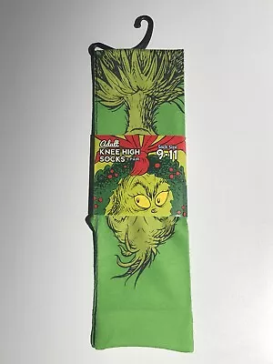 Dr. Seuss The Grinch Green Adult Knee High Socks Christmas - Sock Size 9-11  • $12.95