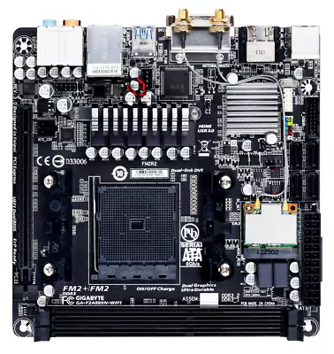 GIGABYTE GA-F2A88XN-WiFi USB 3.0 HDMI AMD A88X FM2+ MINI-ITX MITX Motherboard • $75