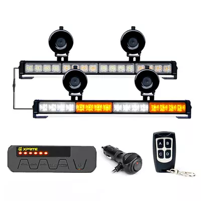 17   LED Emergency Warning Strobe Lights Dual Windshield Traffic Advisor Light • $71.23