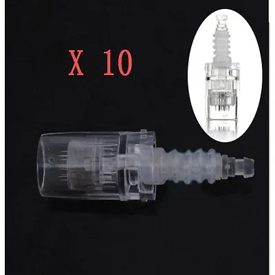 $42.33 • Buy 10 Pcs Of 12 Needles Cartridge /tip For Auto  Micro Needle Stamp Pen  USA SELLER